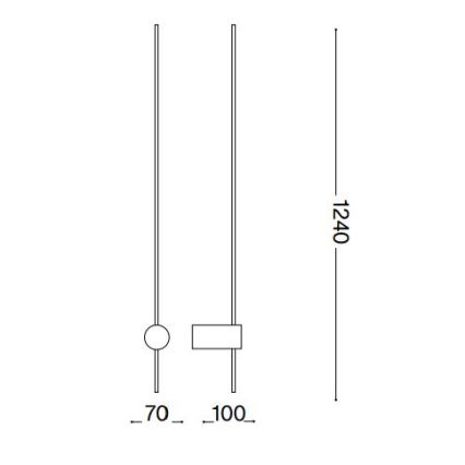 Ideal Lux - Iluminação de parede LED ESSENCE LED/19W/230V 3000K 124 cm CRI 90 preto