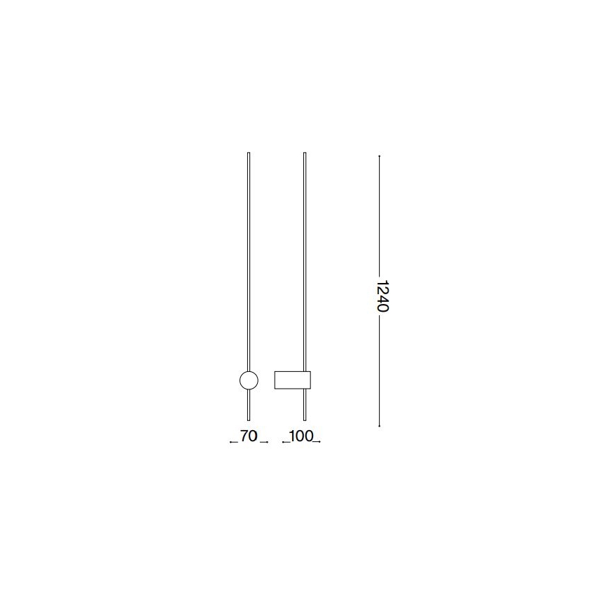 Ideal Lux - Iluminação de parede LED ESSENCE LED/19W/230V 3000K 124 cm CRI 90 preto