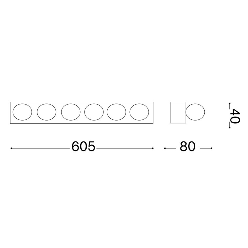 Ideal Lux - Iluminação de parede PRIVE 6xE14/40W/230V preto