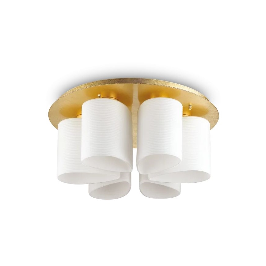 Ideal Lux - Iluminação de teto DAISY 6xE27/52W/230V diâmetro 60 cm dourado/branco
