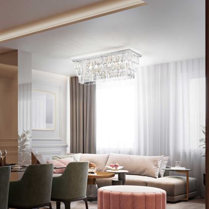 Ideal Lux – Iluminação de teto de cristal MARTINEZ 8×E14/40W/230V