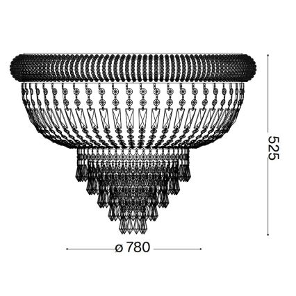 Ideal Lux - Iluminação de teto em cristal DUBAI 24xE14/28W/230V diâmetro 78 cm dourado