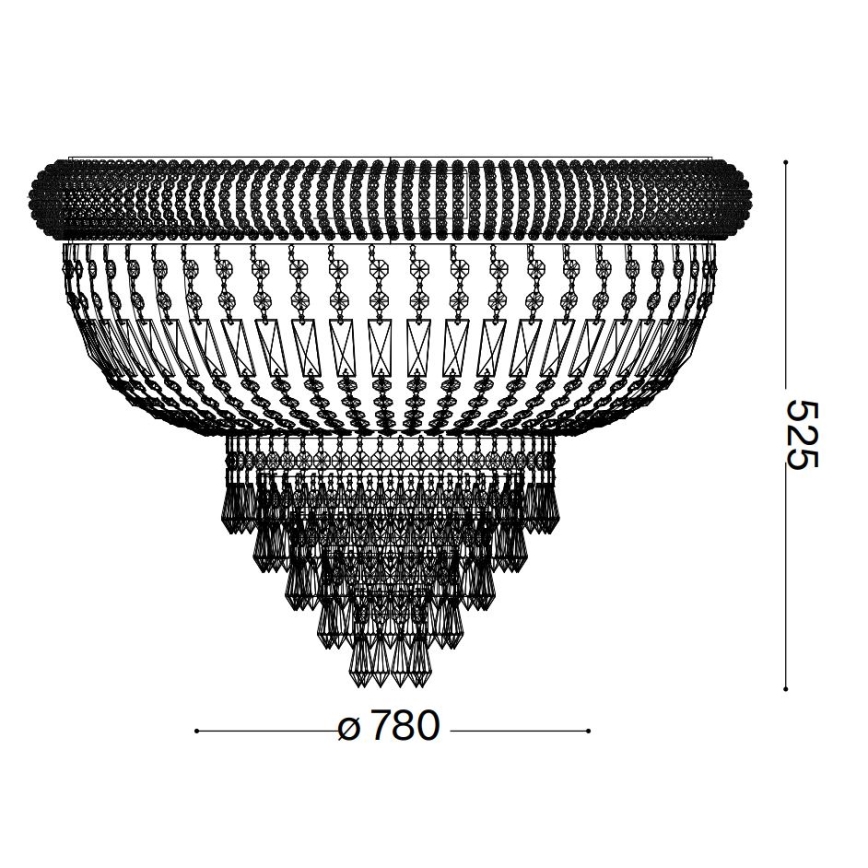 Ideal Lux - Iluminação de teto em cristal DUBAI 24xE14/28W/230V diâmetro 78 cm dourado