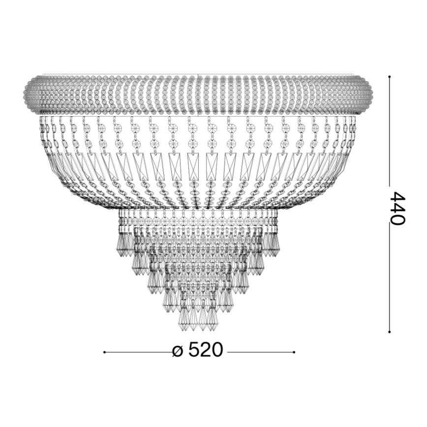 Ideal Lux - Iluminação de teto em cristal DUBAI 6xE14/28W/230V diâmetro 52 cm dourado