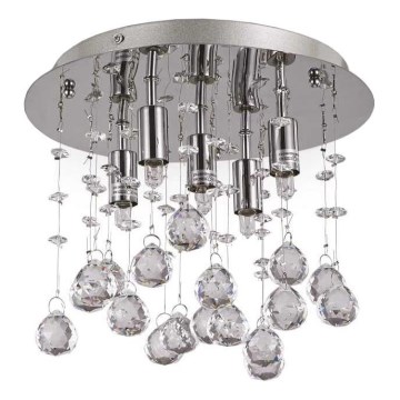 Ideal Lux - Iluminação de teto em cristal LED MOONLIGHT 5xG9/3W/230V diâmetro 26 cm cromado brilhante