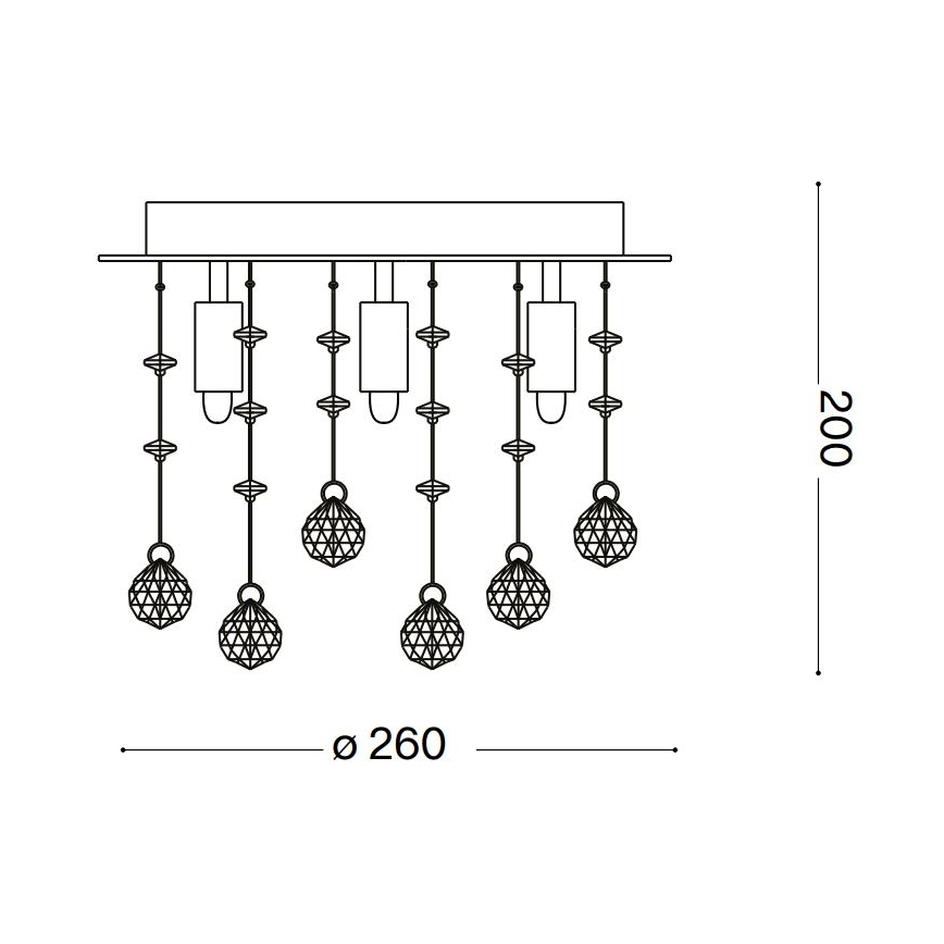 Ideal Lux - Iluminação de teto em cristal LED MOONLIGHT 5xG9/3W/230V diâmetro 26 cm cromado brilhante
