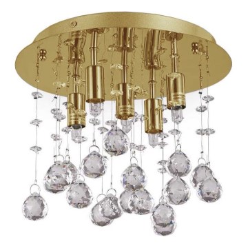 Ideal Lux - Iluminação de teto em cristal LED MOONLIGHT 5xG9/3W/230V diâmetro 26 cm dourado