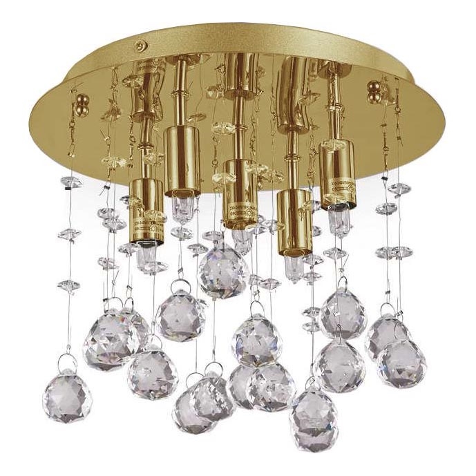 Ideal Lux - Iluminação de teto em cristal LED MOONLIGHT 5xG9/3W/230V diâmetro 26 cm dourado