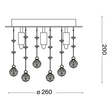 Ideal Lux - Iluminação de teto em cristal LED MOONLIGHT 5xG9/3W/230V diâmetro 26 cm dourado