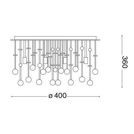 Ideal Lux - Iluminação de teto em cristal LED MOONLIGHT 8xG9/3W/230V diâmetro 40 cm dourado
