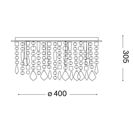 Ideal Lux - Iluminação de teto em cristal LED ROYAL 8xG9/3W/230V diâmetro 40 cm cromado brilhante