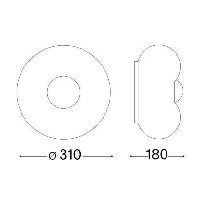 Ideal Lux - Iluminação de teto LED ARIZONA 2xGX53/9W/230V diâmetro 31 cm branco