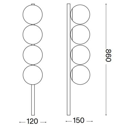 Ideal Lux - Iluminação de teto LED BINOMIO 4xG9/3W/230V branco