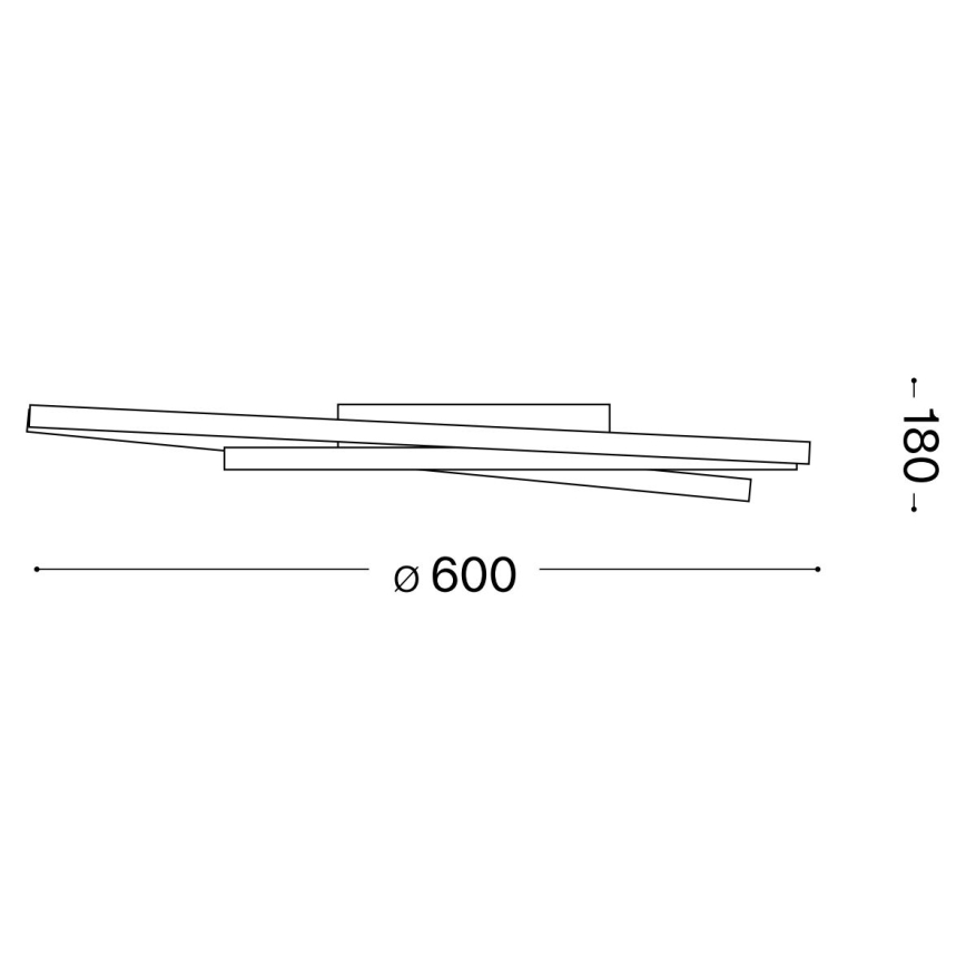 Ideal Lux - Iluminação de teto LED com regulação OZ LED/48W/230V diâmetro 60 cm CRI 90 dourado