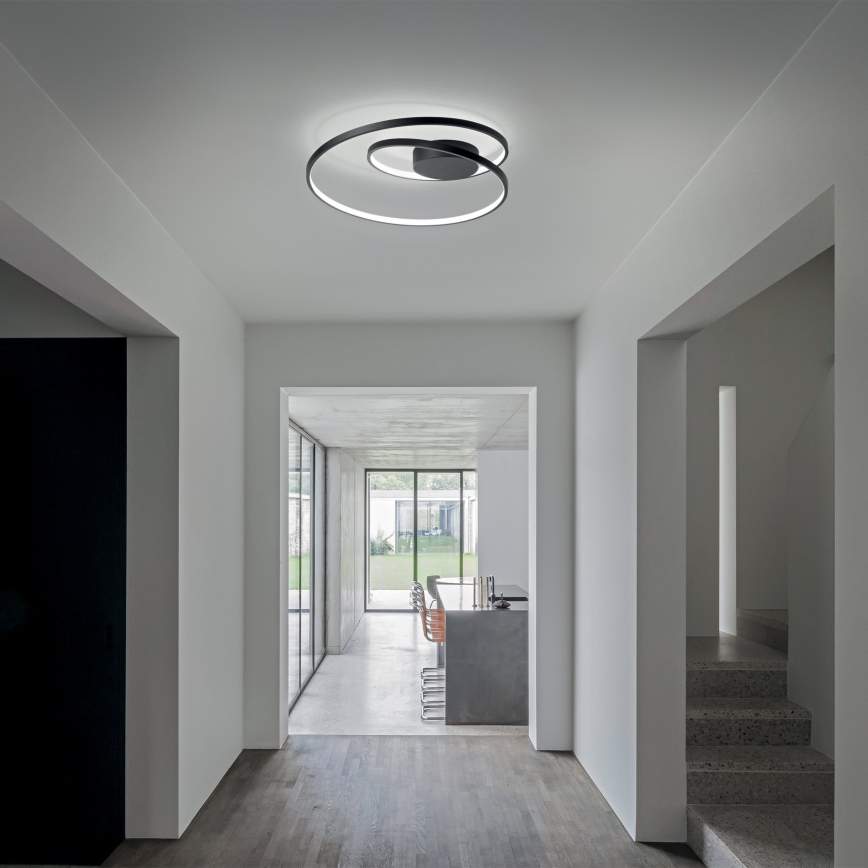 Ideal Lux - Iluminação de teto LED com regulação OZ LED/48W/230V diâmetro 60 cm CRI 90 preto