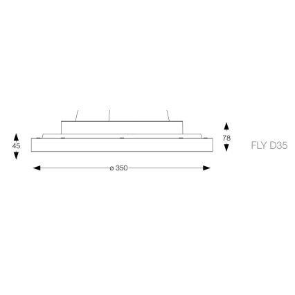 Ideal Lux - Iluminação de teto LED FLY LED/18W/230V 2700K diâmetro 35 cm CRI 90 IP40 branco