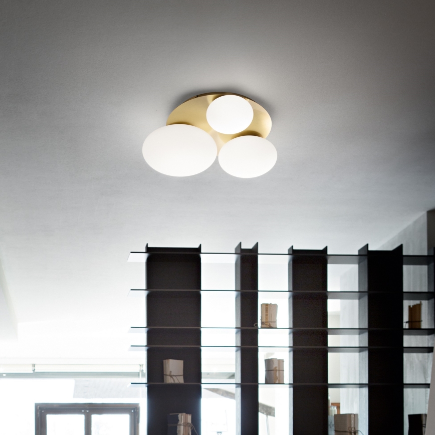 Ideal Lux - Iluminação de teto LED NINFEA 3xGX53/9W/230V dourado