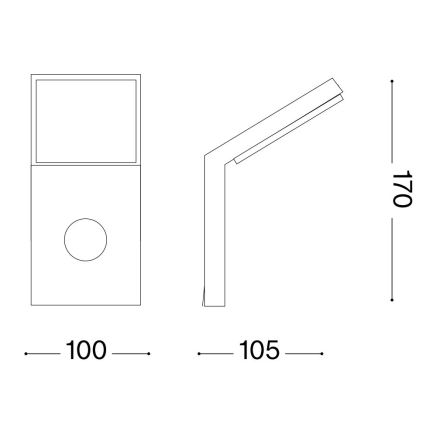 Ideal Lux - Iluminação exterior LED com sensor STYLE LED/9W/230V 4000K CRI 90 IP54 antracite