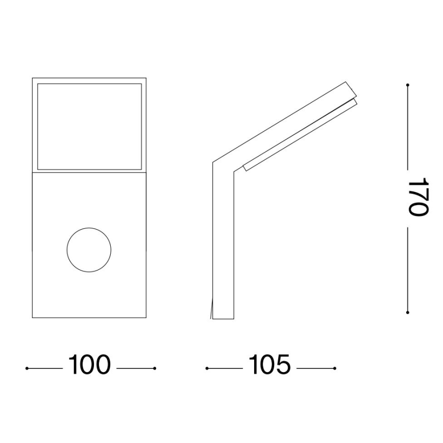 Ideal Lux - Iluminação exterior LED com sensor STYLE LED/9W/230V 4000K CRI 90 IP54 antracite
