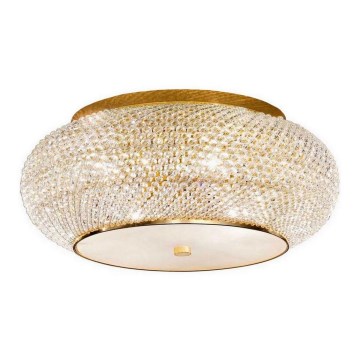Ideal Lux - Iluminação para teto de cristal PASHA 10xE14/40W/230V diâmetro 55 cm dourado