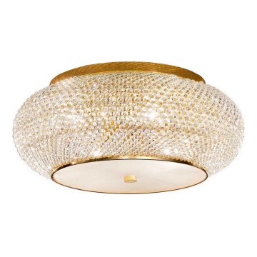 Ideal Lux - Iluminação para teto de cristal PASHA 14xE14/40W/230V diâmetro 65 cm dourado