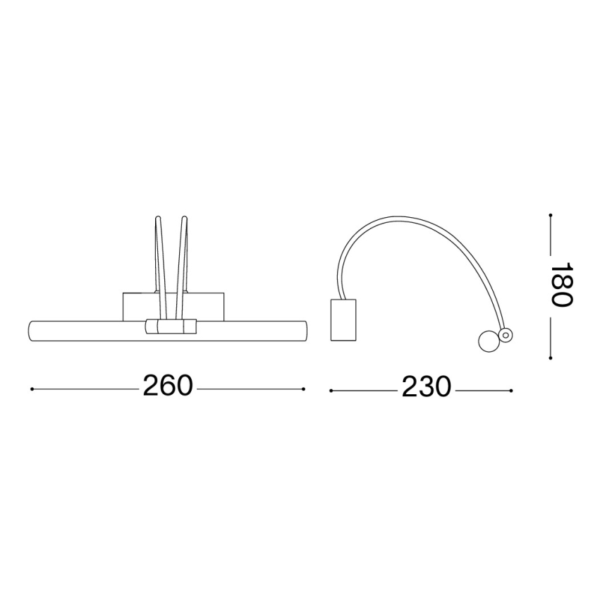 Ideal Lux - Iluminador para quadros BOW LED/3,5W/230V CRI 90 26 cm latão