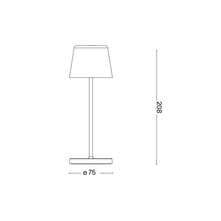 Ideal Lux - Lâmpada de mesa exterior tátil LED regulável CUTE LED/2,5W/3,7V 3000 mAh USB 2200-2700K IP65 branca