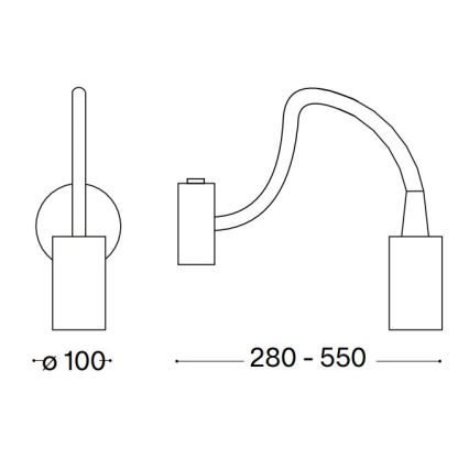 Ideal Lux - Lâmpada Flexível LED FOCUS LED/4W/230V CRI 90 preta