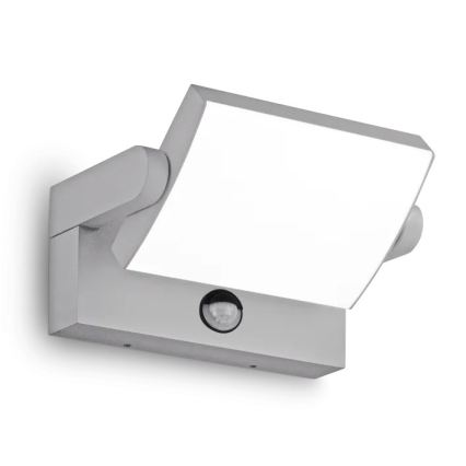 Ideal Lux - Aplique de parede exterior LED com sensor SWIPE LED/21W/230V IRC 90 IP54 cinzento