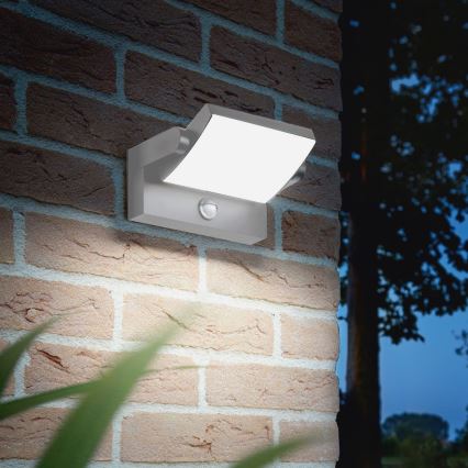 Ideal Lux - Aplique de parede exterior LED com sensor SWIPE LED/21W/230V IRC 90 IP54 cinzento