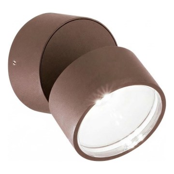 Ideal Lux - LED Aplique de parede para exterior OMEGA LED/7W/230V CRI 90 IP54 castanho