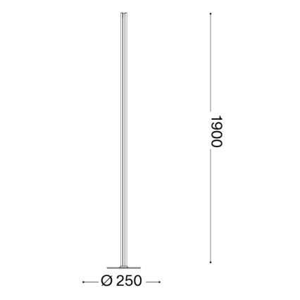 Ideal Lux - LED Candeeiro de pé dimerizável DORICA LED/50W/230V IRC 90 preto