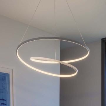 Ideal Lux - LED dimerizável, lustre suspenso por cabo OZ LED/55W/230V Ø 80 cm IRC 90 branco
