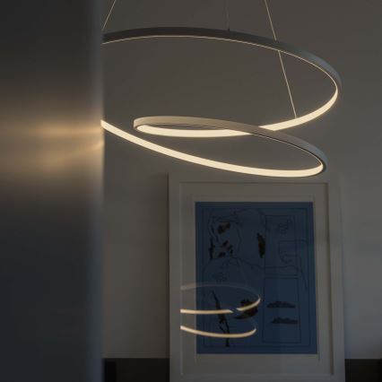Ideal Lux - LED dimerizável, lustre suspenso por cabo OZ LED/55W/230V Ø 80 cm IRC 90 branco