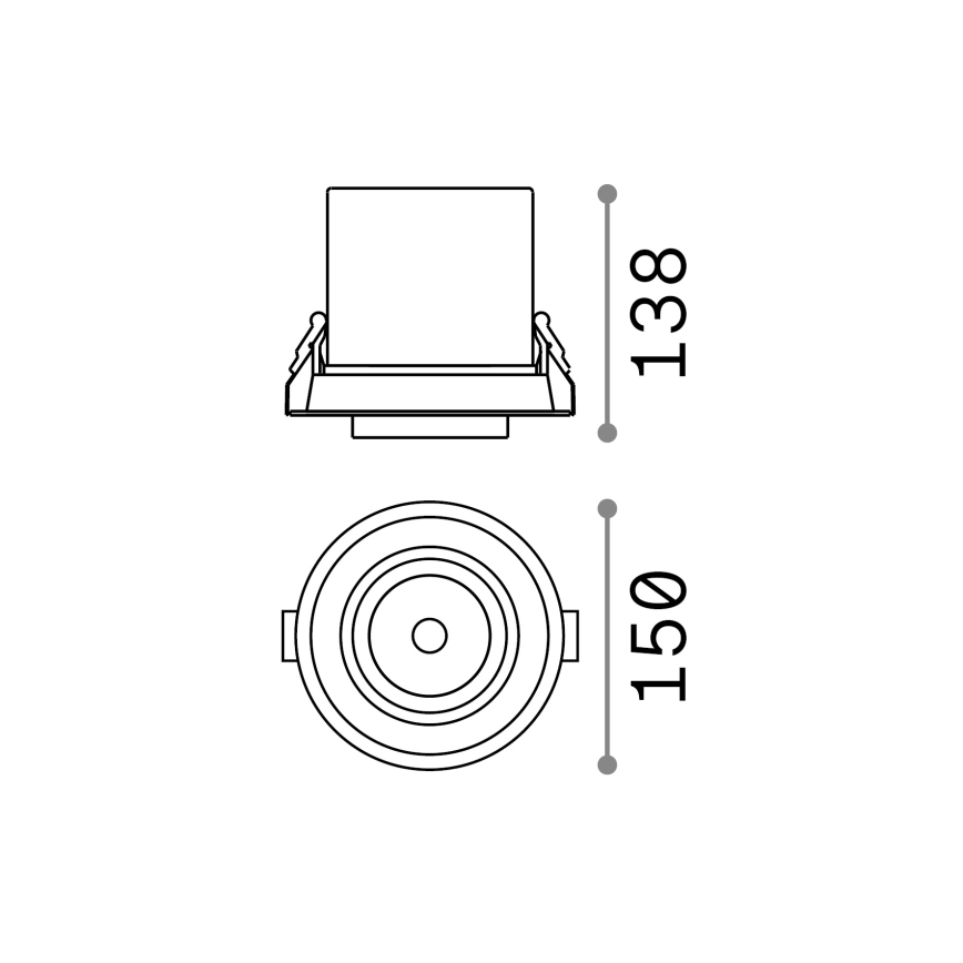 Ideal Lux - spot de embutir para teto NOVA LED/30W/230V IRC 90 Ø 13,8 cm branco