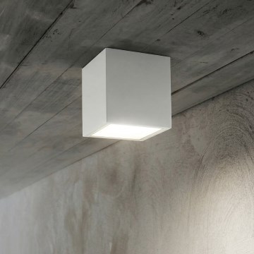 Ideal Lux - Luminária de exterior TECHO 1xGU10/20W/230V 9x9 cm IP54 branca