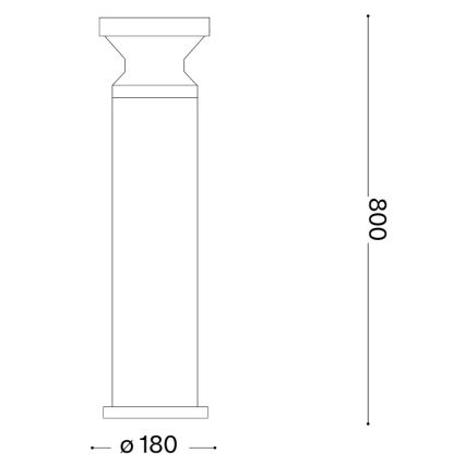 Ideal Lux - Luminária de exterior TORRE 1xE27/15W/230V 80 cm IP65 preta