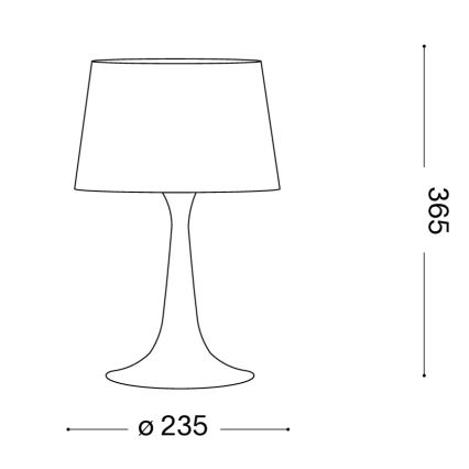 Ideal Lux - Luminária de mesa LONDON 1xE27/60W/230V preta