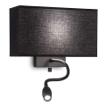Ideal Lux - Luminária de parede flexível LED HOTEL 1xE27/60W/230V + LED/1,5W/230V