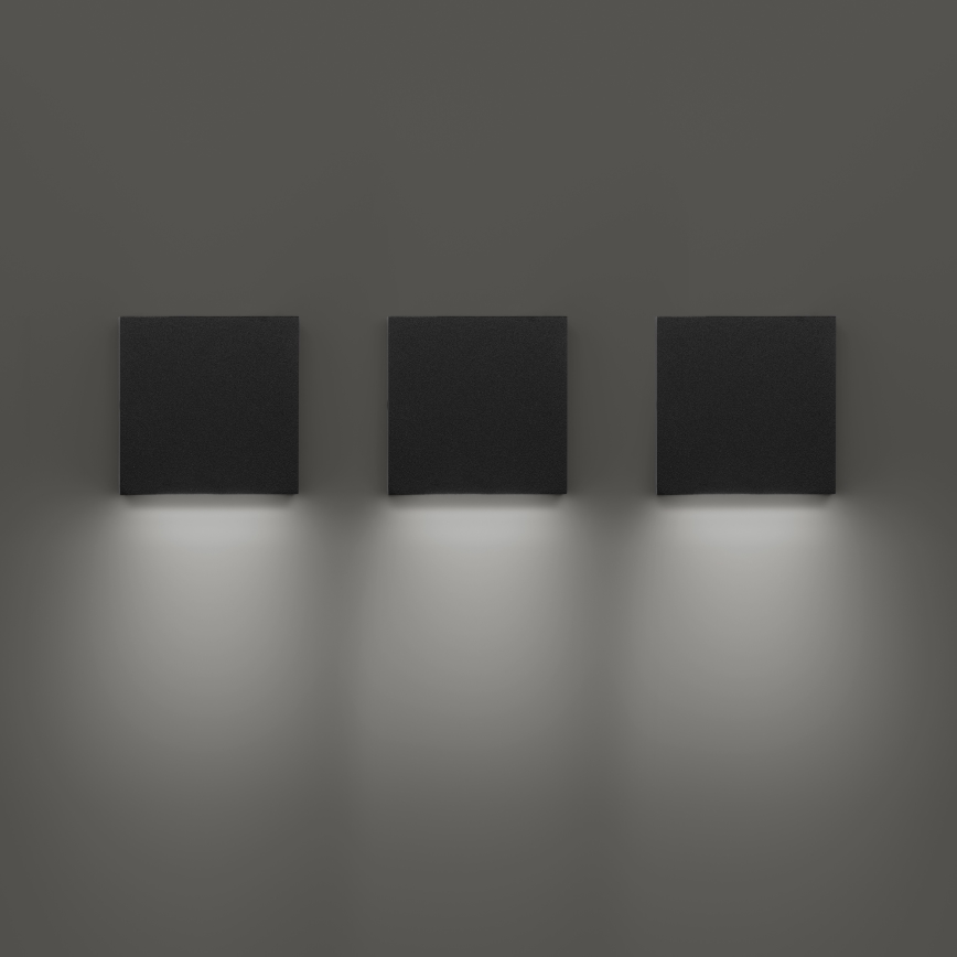 Ideal Lux - Luminária de parede LED para exterior POST-IT LED/3W/12V IRC 90 preta