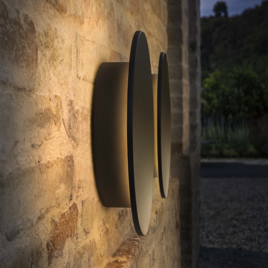 Ideal Lux - Aplique de parede exterior LED PUNTO LED/9W/230V CRI 90 Ø 18 cm IP54 antracite