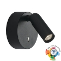 Ideal Lux - Luminária de parede spot LED recarregável e dimerizável com controlo tátil BEAN LED/3W/5V 2200 mAh CRI 95 preta