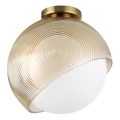 Ideal Lux - Luminária de teto BLOOM 1xE27/42W/230V Ø 30 cm Dourado/Bege Fumê