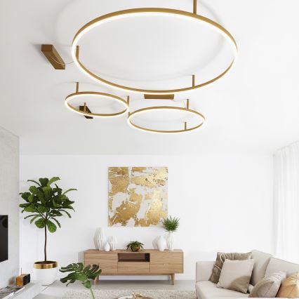 Ideal Lux - Luminária de teto LED ORACLE SLIM LED/29W/230V 3000K CRI 90 Ø 50 cm dourada
