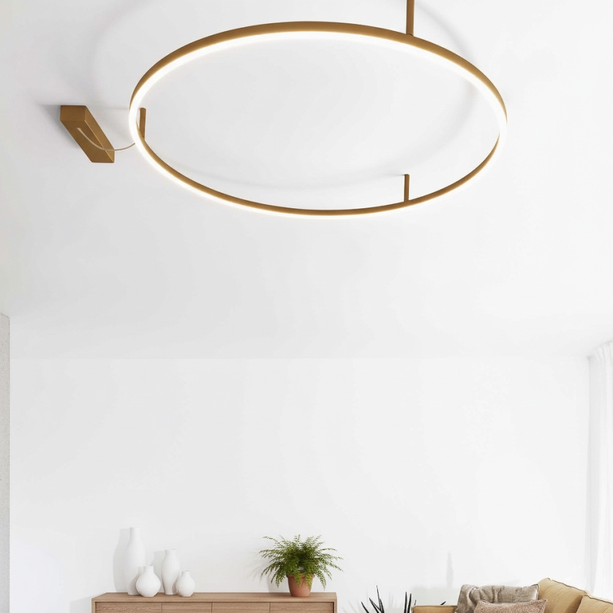 Ideal Lux - Candeeiro de tecto LED ORACLE SLIM LED/53W/230V 4000K CRI 90 Ø 90 cm dourado