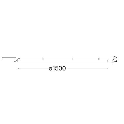 Ideal Lux - Candeeiro de tecto LED ORACLE SLIM LED/81W/230V 3000K CRI 90 Ø 150 cm dourado