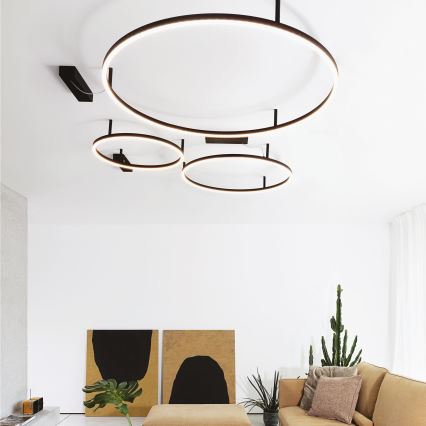 Ideal Lux - Candeeiro de teto LED ORACLE SLIM LED/53W/230V 4000K CRI 90 Ø 90 cm preto