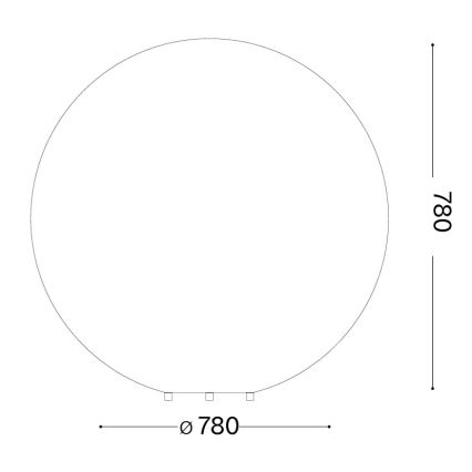 Ideal Lux - Luminária exterior DORIS 1xE27/60W/230V Ø 78 cm IP44 cinzento