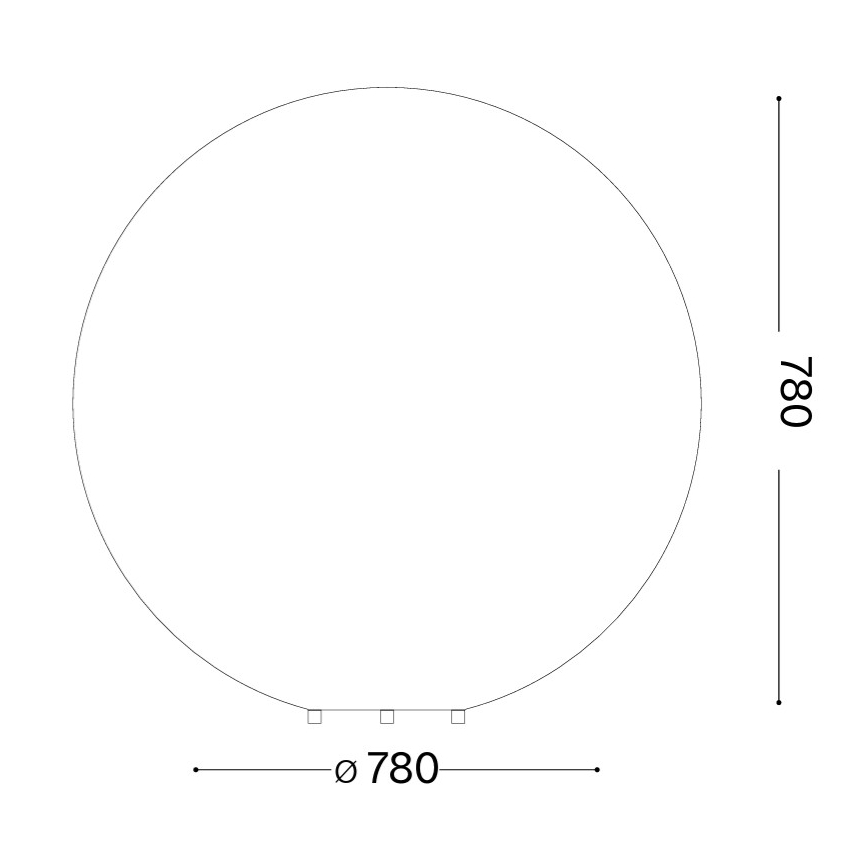 Ideal Lux - Luminária exterior DORIS 1xE27/60W/230V Ø 78 cm IP44 cinzento