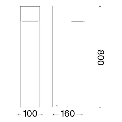 Ideal Lux - Luminária exterior SIRIO 1xGX53/9W/230V 80 cm IP65 castanha